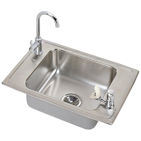 Elkay Elkay Celebrity SS 25x17x6.5 Single Bowl Top Mount Classroom Sink Kit CDKAD251765C